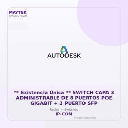 Gvs Security ** Existencia Única ** Switch Capa 3 Administrable De 8 Puertos POE Gigabit + 2 Puerto Sfp