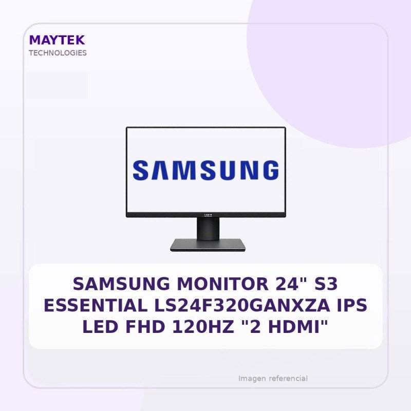 Samsung Monitor 24" S3 Essential Ls24f320ganxza Ips LED FHD 120hz "2 Hdmi"