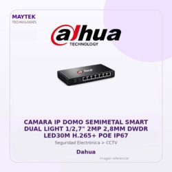 Dahua Camara IP DOMO Semimetal Smart DUAL Light 1/2,7" 2MP 2,8MM DWDR LED30M H.265+ POE IP67