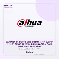 Dahua Camara IP DOMO WIZ Color 4MP 2.8MM 1/1.8" CMOS H.265+ Iluminacion 30M WDR SMD PLUS IP67