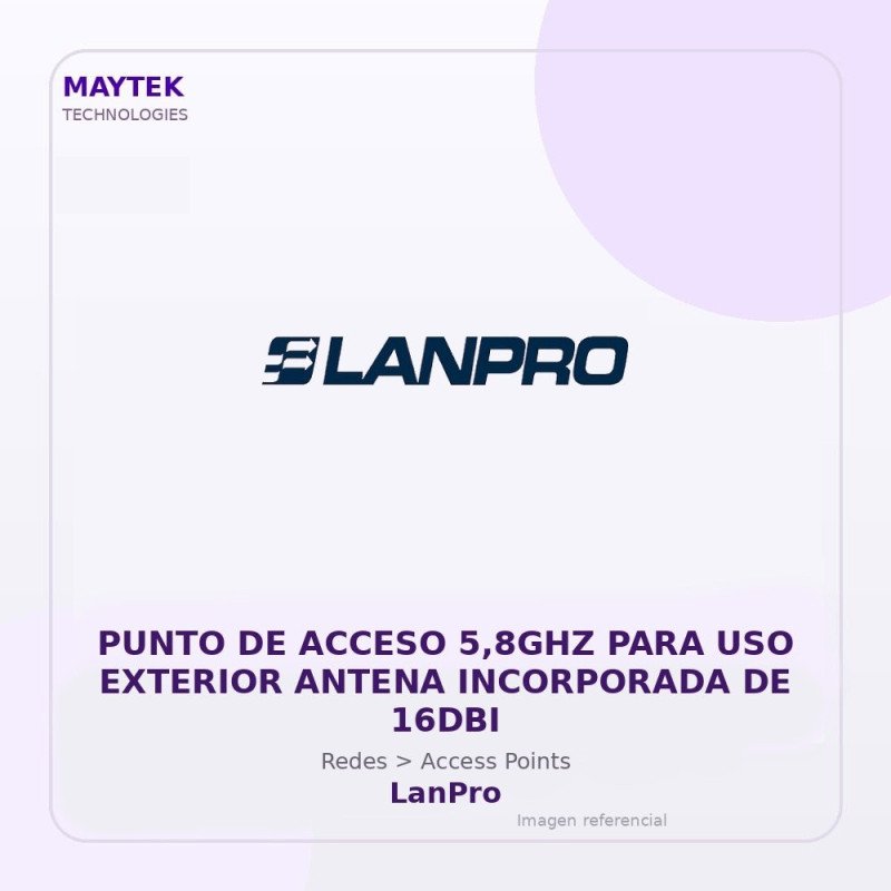 Lanpro Punto De Acceso 5,8Ghz Para Uso Exterior Antena Incorporada De 16Dbi