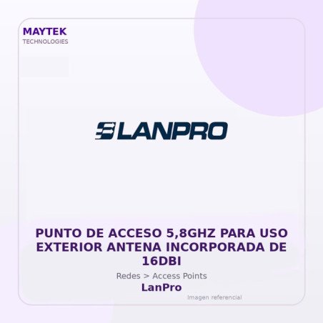 Lanpro Punto De Acceso 5,8Ghz Para Uso Exterior Antena Incorporada De 16Dbi