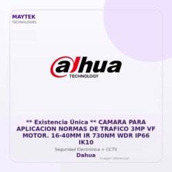 Dahua Camara para Aplicacion Normas de Trafico 3MP VF Motor. 16-40MM IR 730NM WDR IP66 IK10