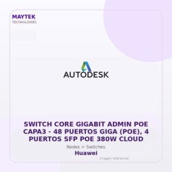 Gvs Security Switch Core Gigabit Admin POE Capa3 - 48 Puertos Giga (POE), 4 Puertos Sfp POE 380W Cloud