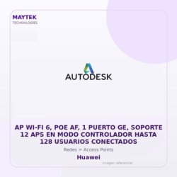 Gvs Security Ap Wi-Fi 6, POE Af, 1 Puerto Ge, Soporte 12 Aps En Modo Controlador Hasta 128 Usuarios Conectados