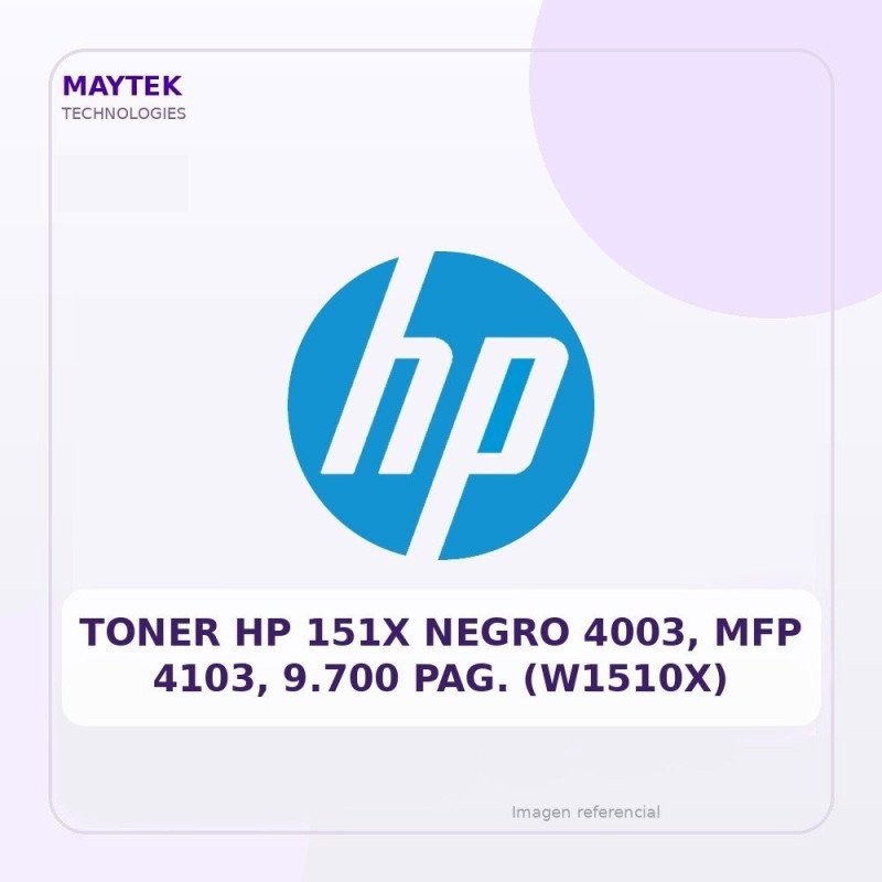 HP Toner Hp 151X Negro 4003, MFP 4103, 9.700 Pag. (w1510x)