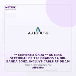 Gvs Security ** Existencia Única ** Antena Sectorial De 120 Grados 14 Dbi. Banda 5Ghz. Incluye Cable Rf De 1M