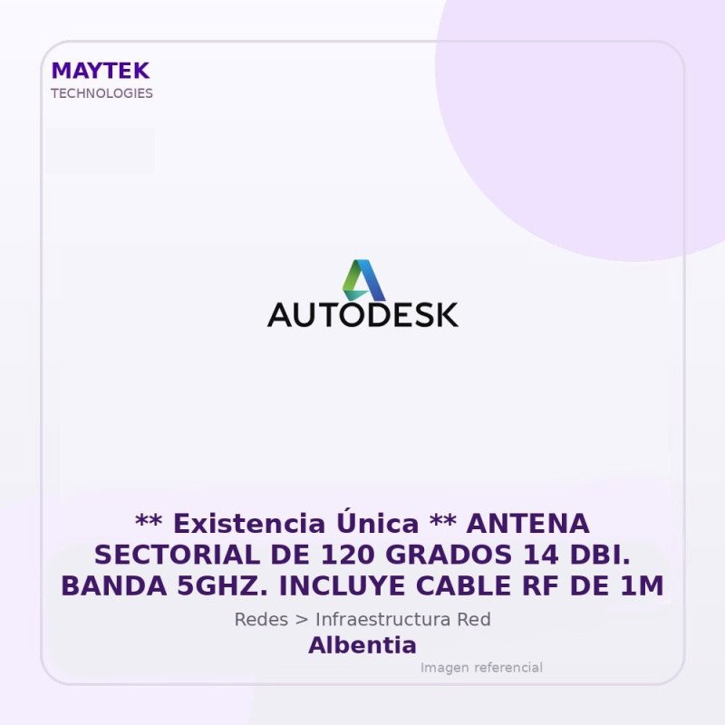 Gvs Security ** Existencia Única ** Antena Sectorial De 120 Grados 14 Dbi. Banda 5Ghz. Incluye Cable Rf De 1M