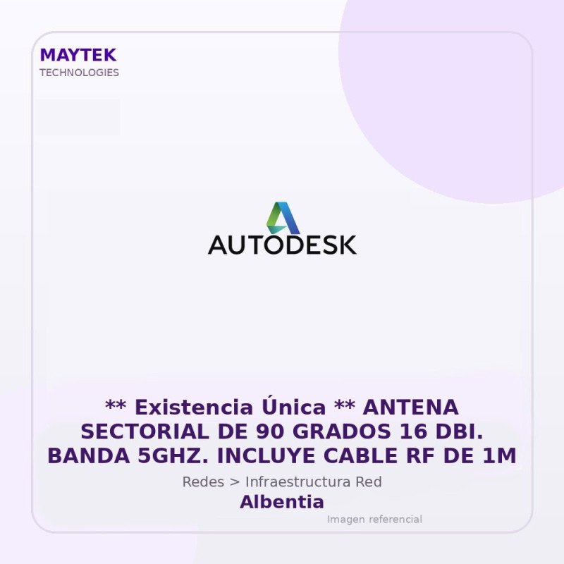 Gvs Security ** Existencia Única ** Antena Sectorial De 90 Grados 16 Dbi. Banda 5Ghz. Incluye Cable Rf De 1M