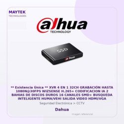 Dahua XVR 4 en 1 32CH Grabación Hasta 1080N@30FPS Wizsense H.265+ Codificacion IA 2 Bahias de Discos Duros 16 Canales SMD+