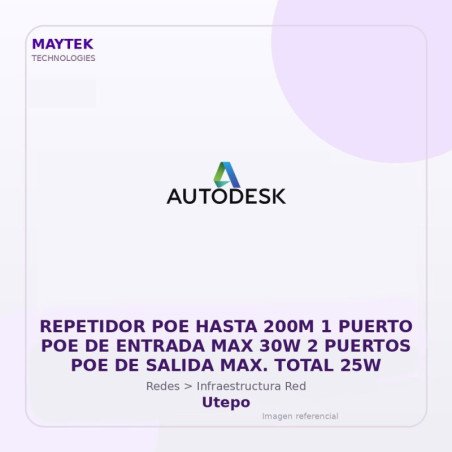 Gvs Security Repetidor POE Hasta 200M 1 Puerto POE De Entrada Max 30W 2 Puertos POE De Salida Max. Total 25W