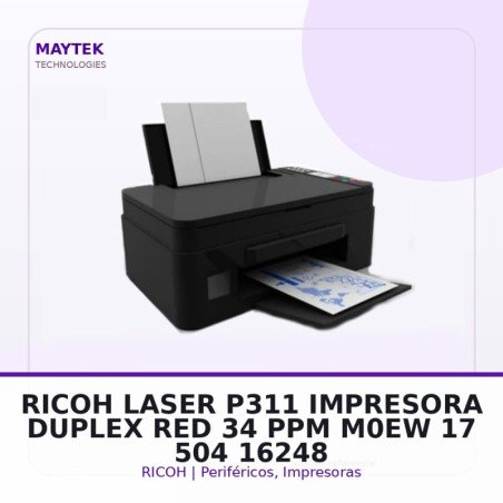 Ricoh Laser P311 Impresora, Duplex, Red, 34 Ppm (m0ew-17 504)