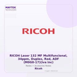 Ricoh Laser 132 Mf Multifuncional, 34ppm, Duplex, Red, Adf (m0g0-17)