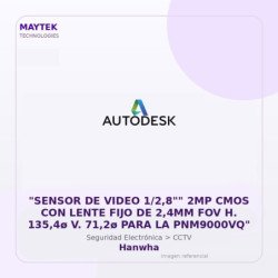 Hanwha "SENSOR DE VIDEO 1/2,8"" 2MP CMOS CON LENTE FIJO DE 2,4MM FOV H. 135,4ø V. 71,2ø PARA LA PNM9000VQ"