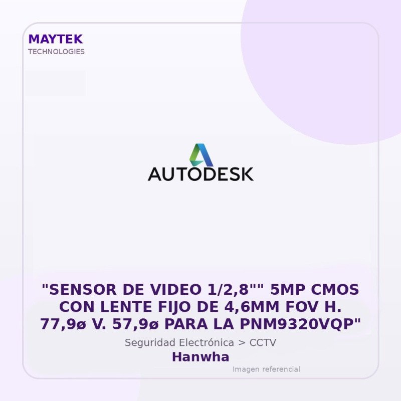 Hanwha "SENSOR DE VIDEO 1/2,8"" 5MP CMOS CON LENTE FIJO DE 4,6MM FOV H. 77,9ø V. 57,9ø PARA LA PNM9320VQP"
