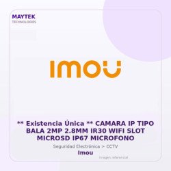 Imou Camara IP TIPO BALA 2MP 2.8MM IR30 WIFI SLOT Microsd IP67 Microfono