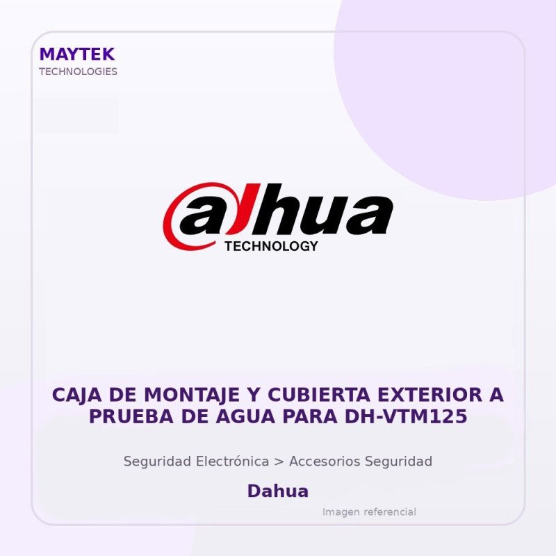 CAJA de Montaje y Cubierta Exterior a Prueba de AGUA para DH-VTM125