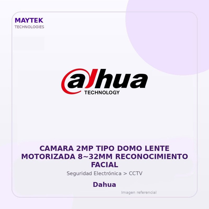 Camara 2MP TIPO DOMO Lente Motorizada 8~32MM Reconocimiento Facial