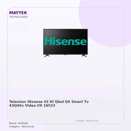 Hisense 16523 Televisor Hisense 43" Hi-qled Q4 Smart TV 43q4sv Vidaa U9