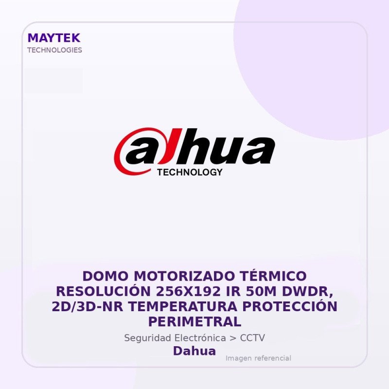 DOMO Motorizado Térmico Resolución 256X192 IR 50M DWDR, 2D/3D-NR Temperatura Protección Perimetral