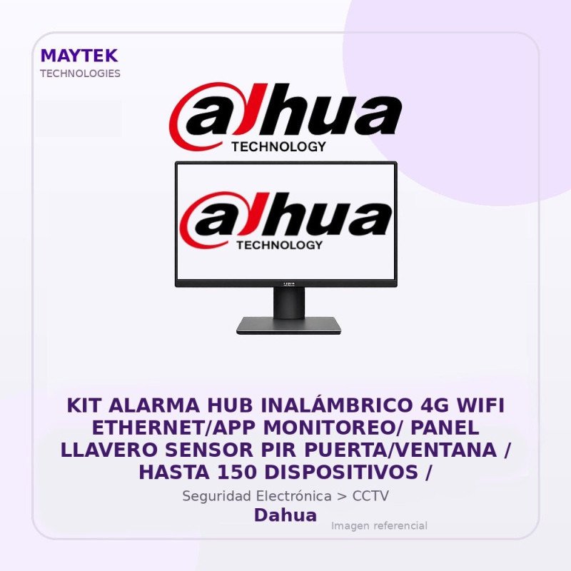 KIT Alarma HUB Inalámbrico 4G WIFI ETHERNET/APP MONITOREO/ Panel Llavero Sensor PIR PUERTA/VENTANA / Hasta 150 Dispositivos /
