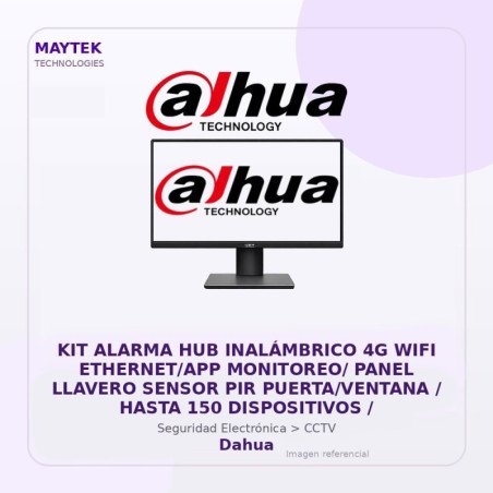 KIT Alarma HUB Inalámbrico 4G WIFI ETHERNET/APP MONITOREO/ Panel Llavero Sensor PIR PUERTA/VENTANA / Hasta 150 Dispositivos /