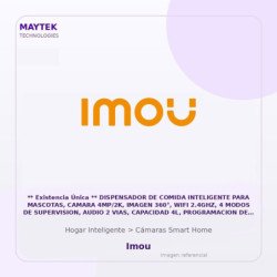 Imou ** Existencia Única ** Dispensador De Comida Inteligente Para Mascotas, Camara 4Mp/2K, Imagen 360°, WiFi 2.4Ghz, 4 Modos D