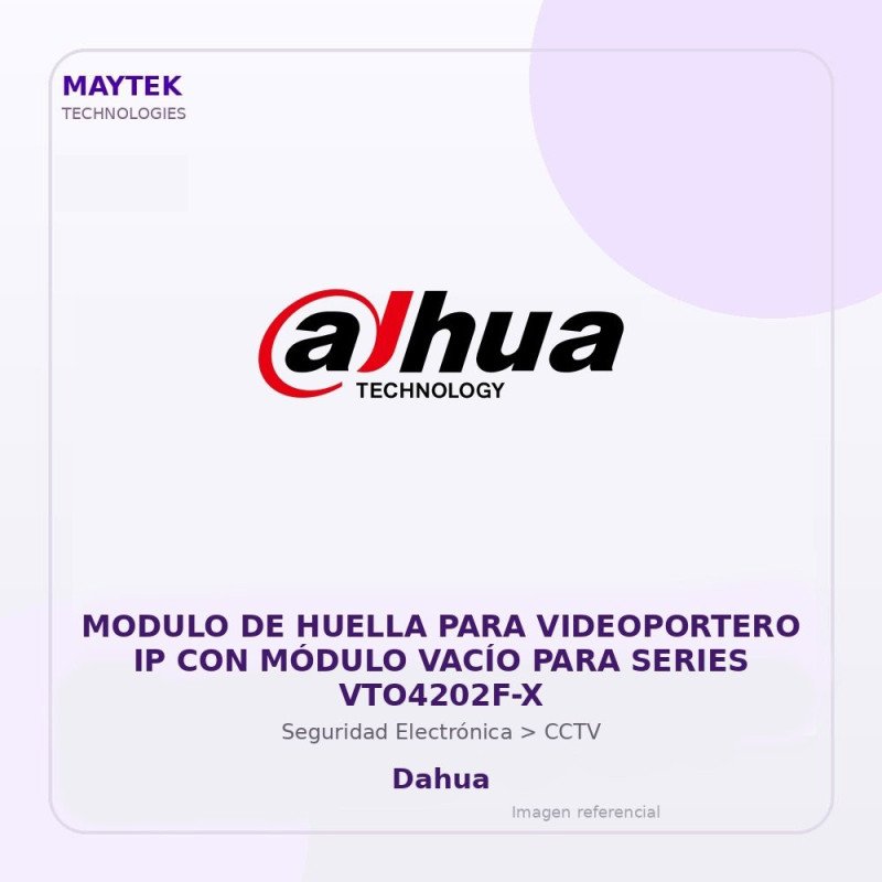 Modulo de Huella para Videoportero IP con Módulo Vacío para Series VTO4202F-X