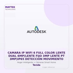Gvs Security Camara Ip WiFi 6 Full Color Lente Dual 6Mp(Lente Fijo 3Mp Lente Pt 3Mp)Ip65 Deteccion Movimiento