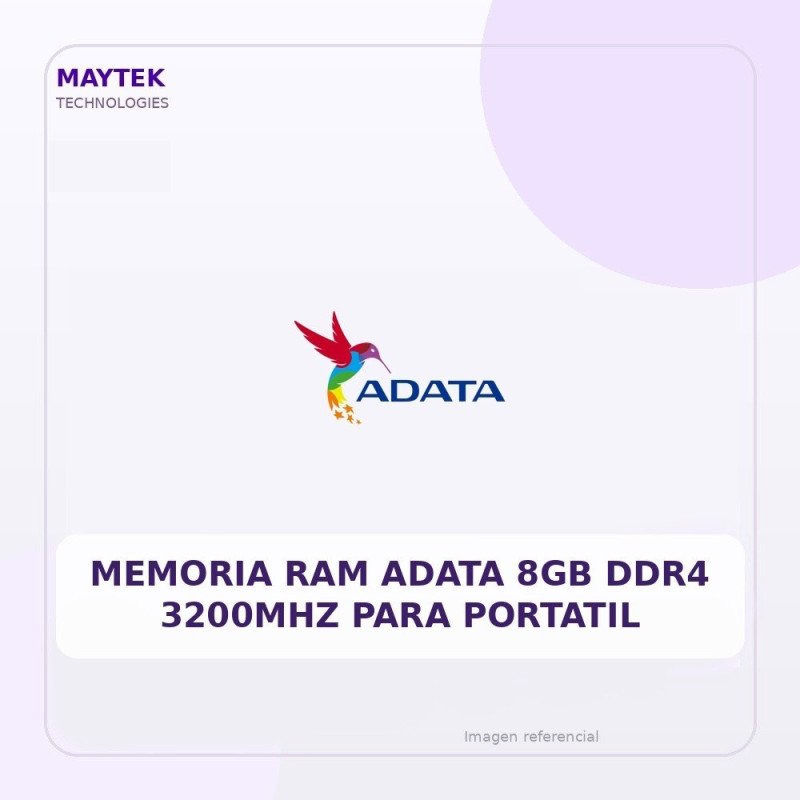 Memoria RAM Adata 8GB DDR4 3200MHZ para Portatil