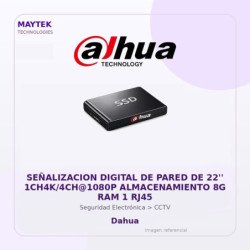 Señalizacion Digital de Pared de 22'' 1CH4K/4CH@1080P Almacenamiento 8G RAM 1 RJ45