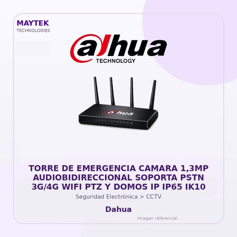 Torre de Emergencia Camara 1,3MP Audiobidireccional Soporta PSTN 3G/4G WIFI PTZ y Domos IP IP65 IK10