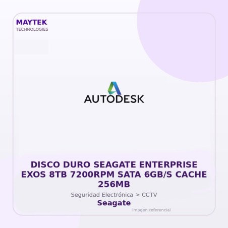 Disco DURO Seagate Enterprise EXOS 8TB 7200RPM SATA 6GB/S Cache 256MB