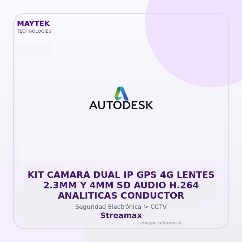 Streamax KIT Camara DUAL IP GPS 4G Lentes 2.3MM y 4MM SD Audio H.264 Analiticas Conductor