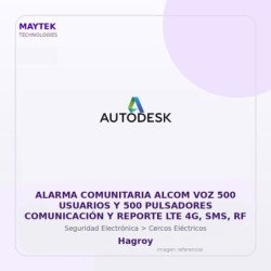 Hagroy Alarma Comunitaria Alcom VOZ 500 Usuarios y 500 Pulsadores Comunicación y Reporte LTE 4G, SMS, RF