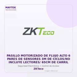 Gvs Security Pasillo Motorizado De Flujo Alto 6 Pares De Sensores 3M De Ciclos/No Incluye Lectores/ 65Cm De Carril