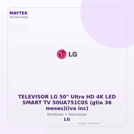 LG Televisor Lg 50" Ultra Hd 4K LED Smart TV 50ua751c0s
