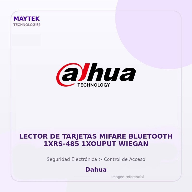 Dahua Lector de Tarjetas Mifare DIST 0-5CM IP66 RS485/WEIGAN