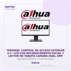 Dahua Terminal Control de Acceso Exterior 4.3" LCD con Reconocimiento Facial y Lector de Tarjeta Camara DUAL 2MP