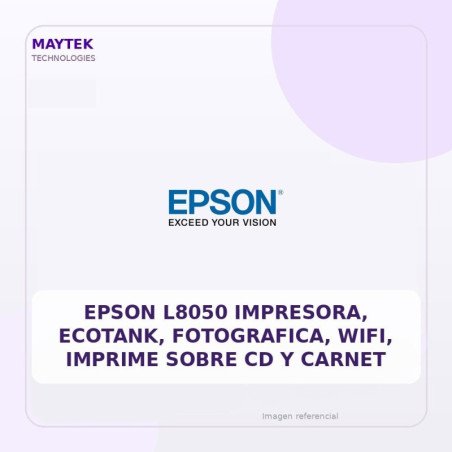 Epson L8050 Impresora, Ecotank, Fotografica, Wifi, Imprime Sobre Cd Y Carnet