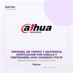 Dahua Terminal de Tiempo y Asistencia Verificacion por Huella y Contraseña 1000 Usuarios TCP/IP