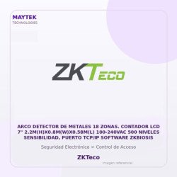 Gvs Security Arco Detector De Metales 18 Zonas. Contador Lcd 7" 2.2M(H)X0.8M(W)X0.58M(L) 100-240Vac 500 Niveles Sensibilidad, P