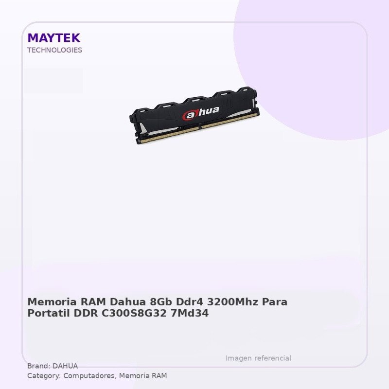 Memoria RAM Dahua 8GB DDR4 3200MHZ para Portatil | DDR-C300S8G32
