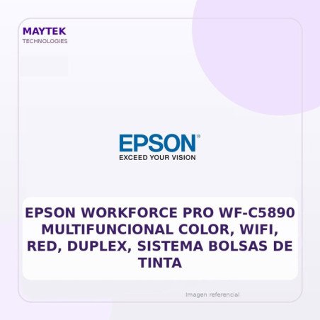 Epson Workforce Pro Wf-c5890 Multifuncional Color, Wifi, Red, Duplex, Sistema Bolsas De Tinta