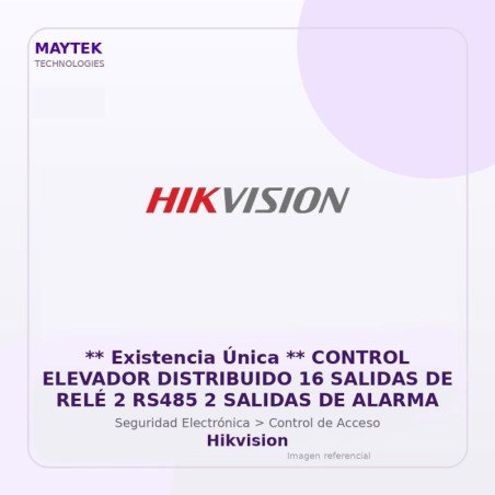 Hikvision Control Elevador Distribuido 16 Salidas de RELÉ 2 RS485 2 Salidas de Alarma