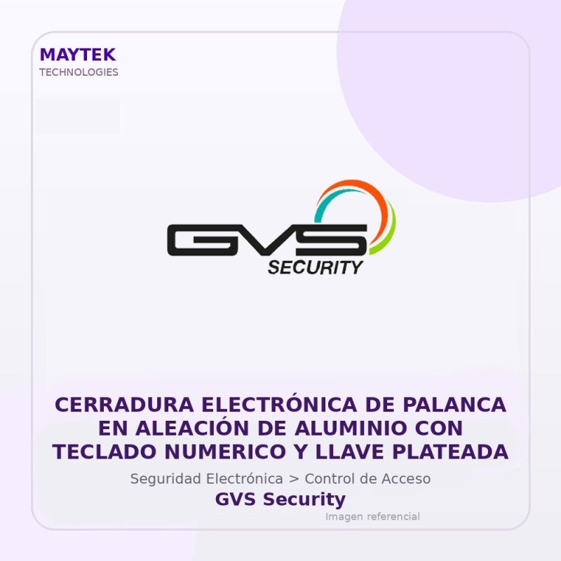 Cerradura Electrónica de Palanca en Aleación de Aluminio con Teclado Numerico y Llave Plateada