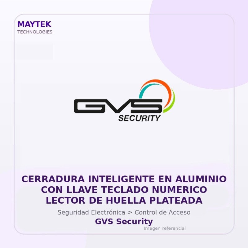 Cerradura Inteligente en Aluminio con Llave Teclado Numerico Lector de Huella Plateada