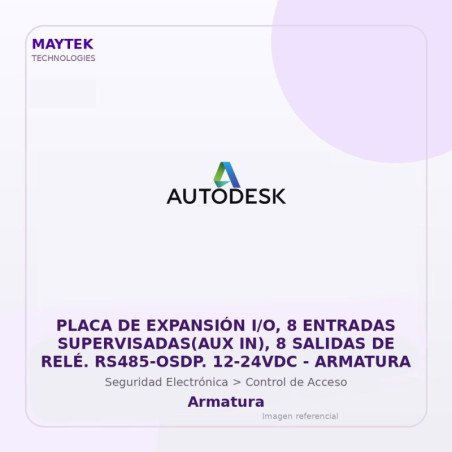 Gvs Security Placa De Expansión I/O, 8 Entradas Supervisadas(Aux In), 8 Salidas De Relé. Rs485-Osdp. 12-24Vdc - Armatura