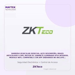 ZKTeco Barrera Vehicular Derecha, ALTO Desempeño, Brazo Articulado 4.5MT, Motor DC Gabinete Iluminado IP54 Interior, Modulo