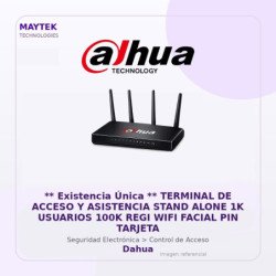 Dahua ** Existencia Única ** Terminal De Acceso Y Asistencia Stand Alone 1K Usuarios 100K Regi WiFi Facial Pin Tarjeta